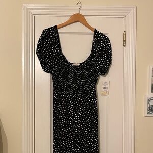 Rewind Black and White Dotted Jumpsuit